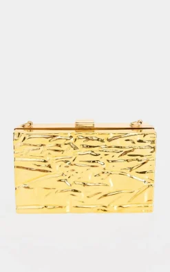 Gold Molten Clutch Bag