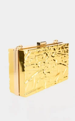 Gold Molten Clutch Bag