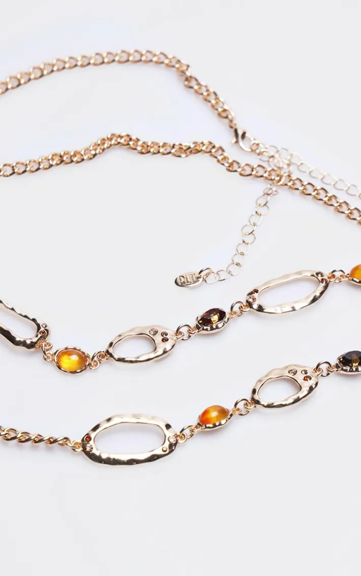 Gold Molten Jewel Belly Chain