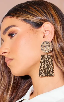 Gold Molten Oversized Abstract Statement Stud Earrings