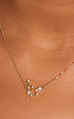 Gold Plated Aquarius Celestial Necklace