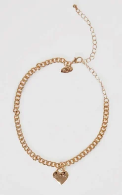 Gold Script Love Heart Anklet