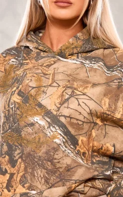 Green Camo Print Hoodie