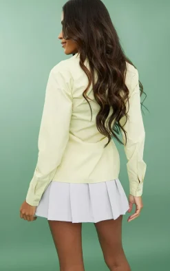 Green Linen Look Fitted Shirt