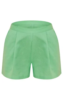 Green Linen Look Oversized Floaty Shorts