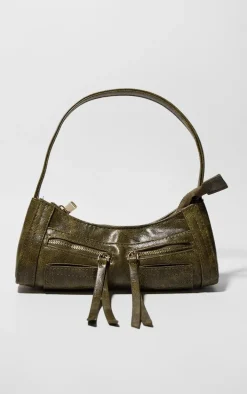Green PU Utility Mini Shoulder Bag