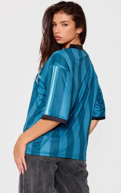 Green Striped Football Jersey