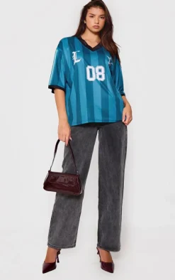 Green Striped Football Jersey