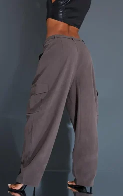 Grey Baggy Low Rise 90’s Cargo Pants