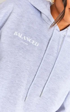 Grey Balanced Lifestyle Puff Print Hoodie