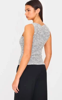 Grey Boucle Button Down Waist Coat