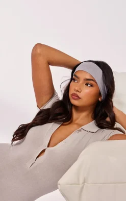 Grey Knit Button Up Romper