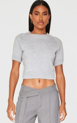 Grey Knit T Shirt