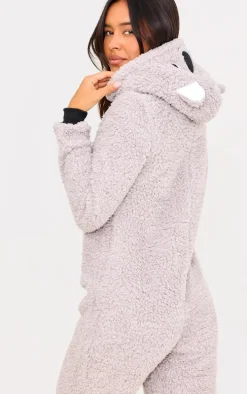 Grey Koala Hood Fleece Onesie