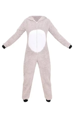 Grey Koala Hood Fleece Onesie