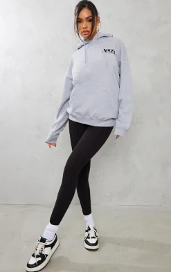 Grey Marl Angel Energy Back Print Hoodie