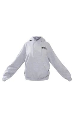 Grey Marl Angel Energy Back Print Hoodie