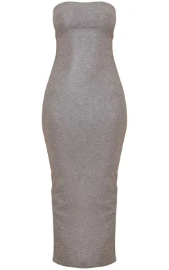 Grey Marl Bandeau Maxi Dress