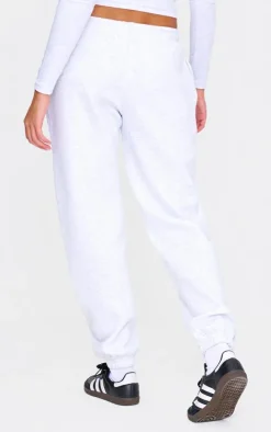 Grey Marl Contrast Studio Archives Seam Detail Cuffed Sweatpants