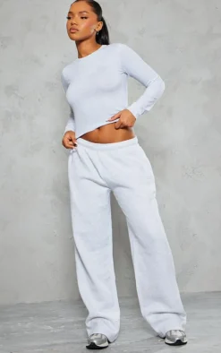 Grey Marl Embossed Studio Archives Long Sleeve T Shirt