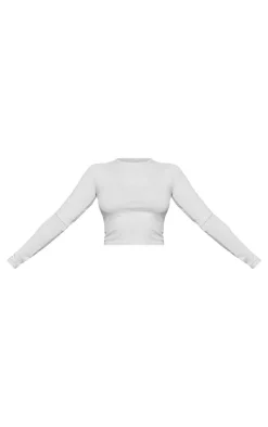 Grey Marl Embossed Studio Archives Long Sleeve T Shirt