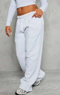 Grey Marl Embossed Studio Archives Wide Leg Sweatpants