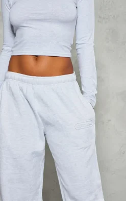 Grey Marl Embossed Studio Archives Wide Leg Sweatpants