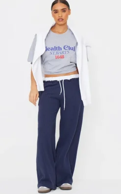 Grey Marl Health Club Graphic Oversized T Shirt