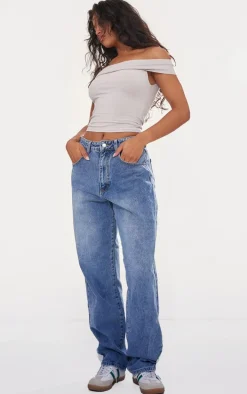 Grey Marl Modal Cotton Bardot Long Top