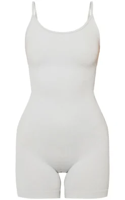 Grey Marl Seamless Gym Unitard