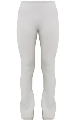 Grey Marl Seamless Rib Flare Yoga Pants