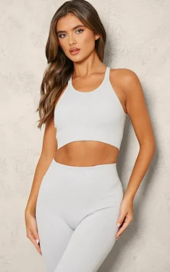 Grey Marl Seamless Sports Bra