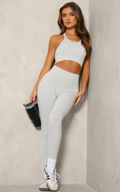 Grey Marl Seamless Sports Bra