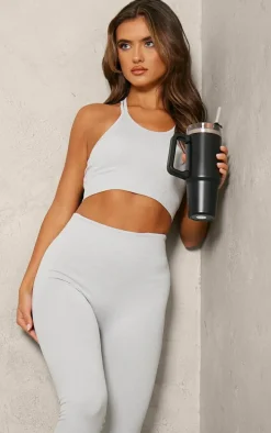 Grey Marl Seamless Sports Bra