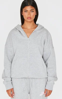 Grey Marl Studio Archives Zip Up Hoodie