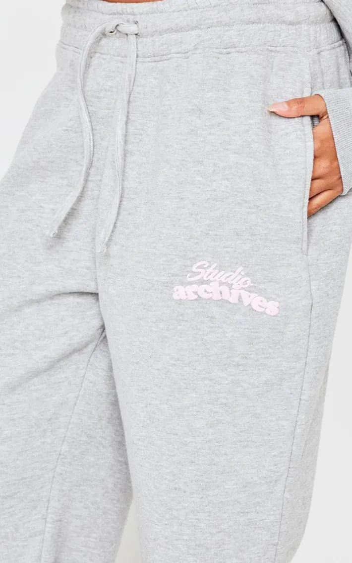 Grey Marl Studio Archives Wide Leg Sweatpants
