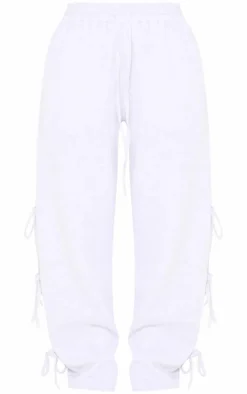 Grey Marl Tie Side Detail Wide Leg Sweatpants