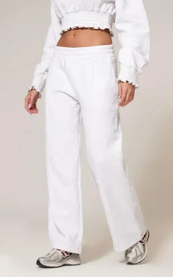 Grey Marl Waistband Wide Leg Sweatpants