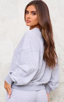 Grey Marl Zip Up Sweatshirt
