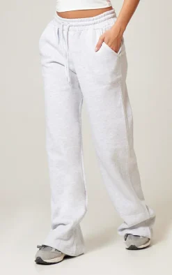 Grey Oversized Drawstring Wide Leg Sweatpant