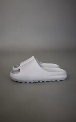 Grey Rubber Rib Sole Slides