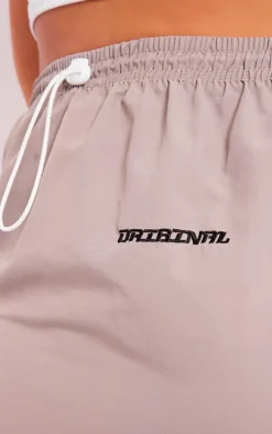 Grey Shell Toggle Waist Motocross Maxi Skirt