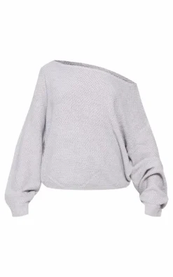 Grey Waffle Knitted Lounge Set