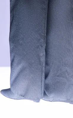 Gunmetal Diamante Point Toe Fold Over Wedged Knee High Boots