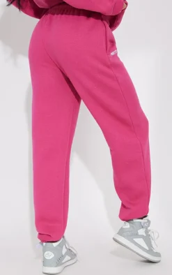 Hot Pink Prettylittlething Graphic Embroidery Sweatpants