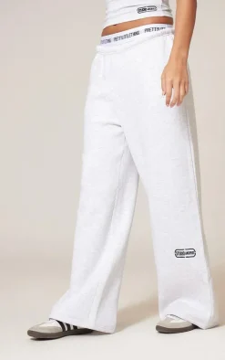 Ice Grey Studio Archive Embroidered Thin Waistband Drop Crotch Sweatpants