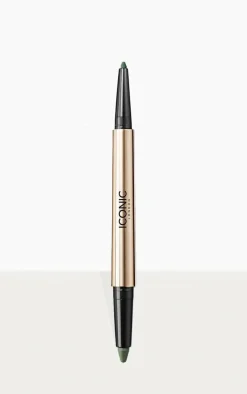 Iconic London Smokey Eyeshadow Duo Kajal Juniper Green