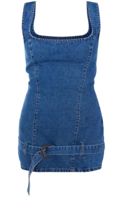 Indigo Belted Denim Dress