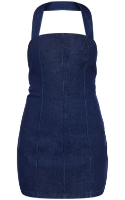 Indigo Halterneck Denim Mini Dress