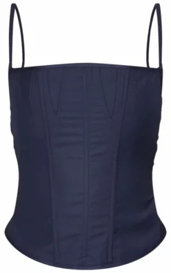 Indigo Premium Woven Lace Up Back Corset